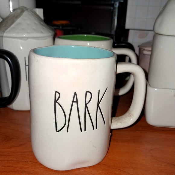 New! Rae Dunn BARK with teal interior ceramic mug - Picture 1 of 1